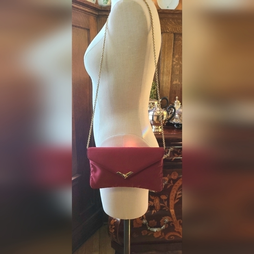 RODO Bordeaux Silk Shoulder Chain Strap Bag